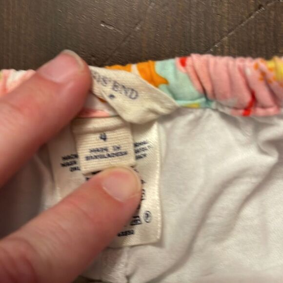 Land’s End Skort Girls Size 4 Floral Print Drawstring Waist - Picture 5 of 9